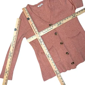 Madewell M Boiled Merino Wool Donegal Maysfield‎ Cardigan Sweater in Peach thumbnail 4