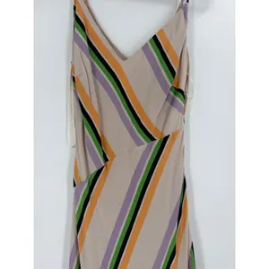 ASTR The Label Midi Dress Womens S Multicolor Striped Slit Boho Party Cocktail thumbnail 5
