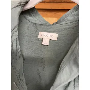 Anthropologie Pilcro Short Sleeve Pintuck Tunic Shirt Dress Olive Green Small thumbnail 5