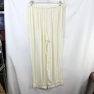 Martha Stewart Large Pajama Set Yellow White‎ Striped Rayon Short Sleeve 497 thumbnail 9
