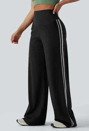 Halara UltraSculpt H W Color Block Stripes Yoga Baggy Pants - Black - Size S /P thumbnail 1