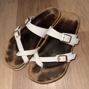 Birkenstock Mayari Birko-Flor Sandals - White & Brown - Size 38 thumbnail 1