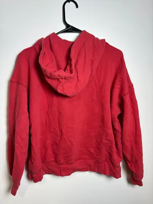 American Eagle Red Fleece Oversized Hoodie Graphic Pullover Size XS thumbnail 5