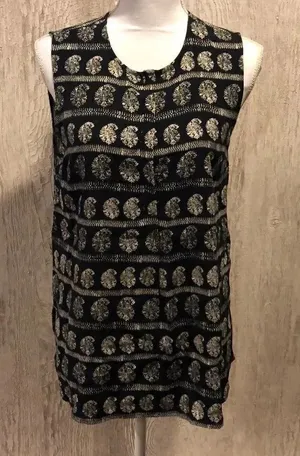Madewell Black & White Paisley Tank Top thumbnail 1