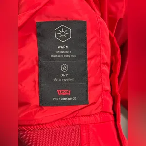 Levi’s Gold Tab Redwood Tech Baseball Jacket Women’s XL Oversized Red‎ Bomber thumbnail 9