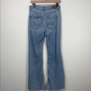 American Eagle Super High Rise Flare Jeans Women’s Size 6 Regular Blue Denim thumbnail 7