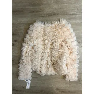 Jolt Faux Fur Shaggy Open Front Jacket Blush Pink Size Small NWT Soft Coat thumbnail 3
