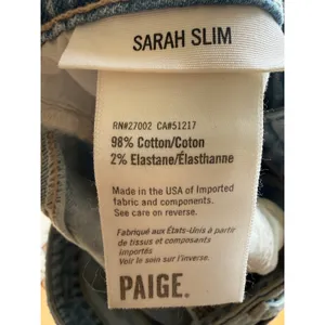 PAIGE Sarah Slim Jeans Womens Size 28 Light Wash Button Fly Cropped Leg thumbnail 6