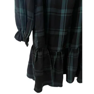 J.Crew‎ BN151 Blackwatch Plaid Ruffle Neck Mini Dress Small Puff Sleeve Tartan thumbnail 9