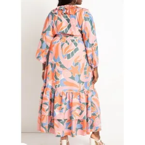 Eloquii Maxi Dress Tropical Vacation Cruise Beach Pool Colorful‎ Size 16 Floral thumbnail 3