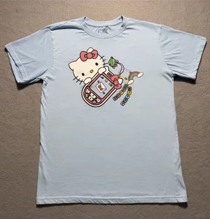 Hello Kitty Sanrio T Shirt Adult Medium Blue Y2K Cell Phone Graphic Tee 2025 thumbnail 1