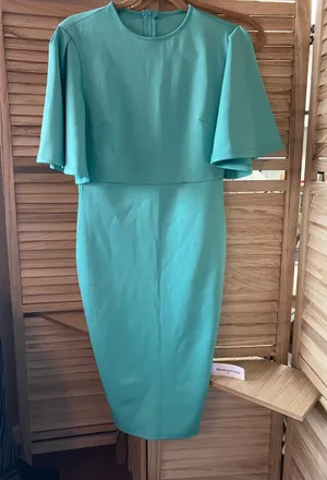 Women's Sheath Dress with Flutter Sleeves Medium thumbnail 1