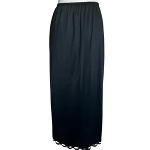 VTG 70s Maxi Half Split Slip M Lace‎ Trim Hem Romantic Goth Lace Coquette Fairy thumbnail 4