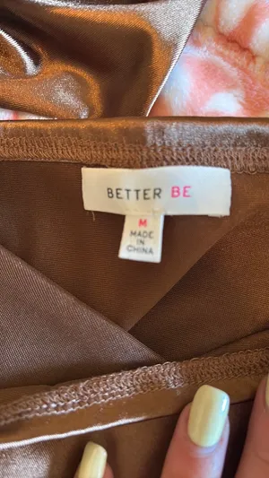Brown satin dress better be  thumbnail 2