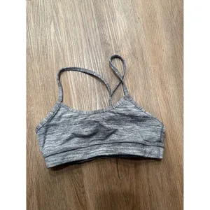Lululemon Flow Y Bra Heathered Black‎ White Space Dye Yoga Sports Bra Size 4 thumbnail 3