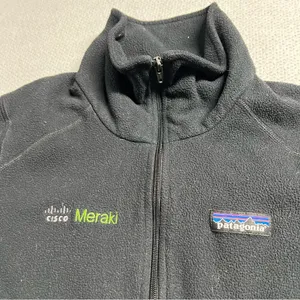 PATAGONIA Micro D® Full Zip Black Branded Fleece Pullover Women's Size Small EUC thumbnail 2