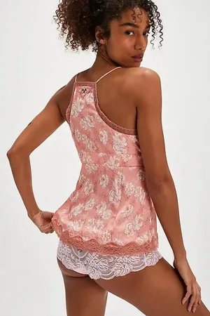Free People Night Special Floral lace Tangerine Cami size Small New Boho thumbnail 5