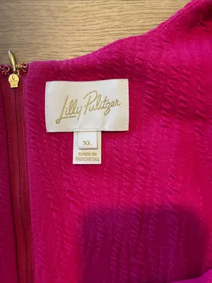 Lilly Pulitzer Pink Brinley Stretch Shift Dress Pink Jacquard Size XL, New NWOT thumbnail 6