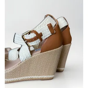 Steve Madden Calico Espadrille Wedge Sandals Beige Crochet Platform Size 11 NWOB thumbnail 4