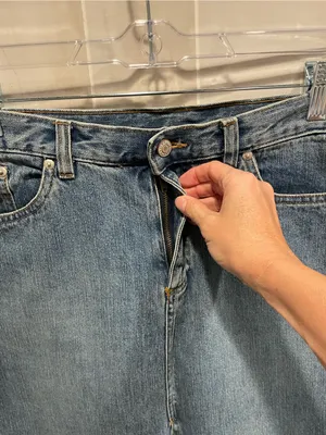 Cute classic Y2K denim front slit jean skirt cotton indie sleaze thumbnail 4