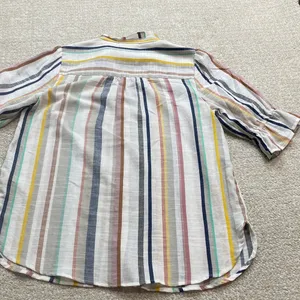 Anthropologie Striped Button Down Shirt - Multicolor Size 8 100% Cotton thumbnail 8
