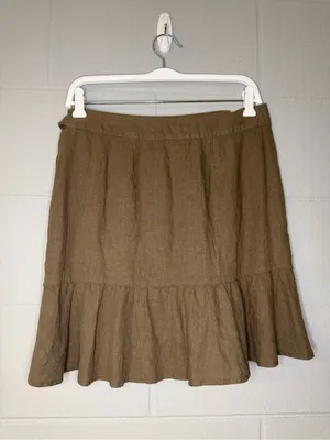Free People Ruffle My Feathers Linen Blend Wrap Mini Skirt Women’s Size 8 thumbnail 4