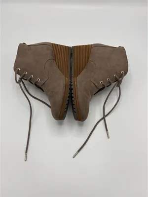 Dr. Scholl’s Taupe Lace-Up Wedge Ankle Booties 8.5 thumbnail 3
