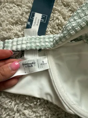 Abercrombie & fitch Checkered seersucker green bikini bra top thumbnail 5