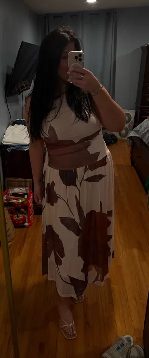 Summer Floral Maxi Dress Sleeveless A Line Beach Tank Dress thumbnail 1
