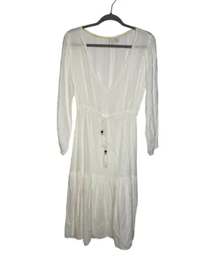 ✨Joie White Sheer Beach Cover Up Tassel Tie Midi Dress‎ Small Boho✨ thumbnail 2