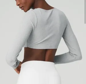 Alo Yoga Ribbed Long Sleeve Crop thumbnail 2