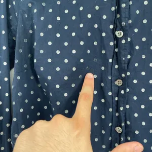 J crew perfect cotton button up polkadot blue and white detailbutton up size 6 thumbnail 6