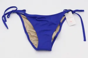Shade & Shore Bikini Bottom Womens S Cheeky Side Tie Blue Ruched New thumbnail 1