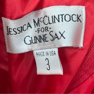 Vintage Jessica‎ McClintock for Gunne Sax Prom Dress Homecoming Strapless Red 3 thumbnail 3