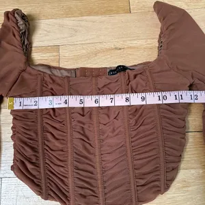 Brooklyn Karma Brown long sleeve corset top thumbnail 5