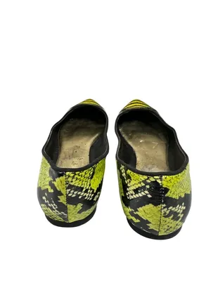 Embroidered Womens Size 6.5 Snake Ballet Casual Flats Green & Black thumbnail 12