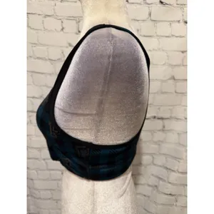 PINK Victoria’s Secret Ultimate Unlined Women’s Blue Black Plaid Sport Bra Large thumbnail 3