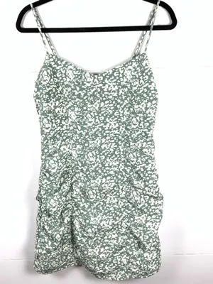 Abercrombie Fitch Womens S Sage Green Ruched Mini Dress Bodycon Party Y2K thumbnail 4