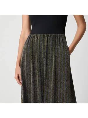J CREW Black Gold Mockneck Mixed-Media Sparkle MIDI Dress Size XS NEW NWT thumbnail 2