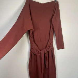 ANTHROPOLOGIE Womens L Redwood Off Shoulder Mini Dress Dolman Sleeve Tie Waist‎ thumbnail 3