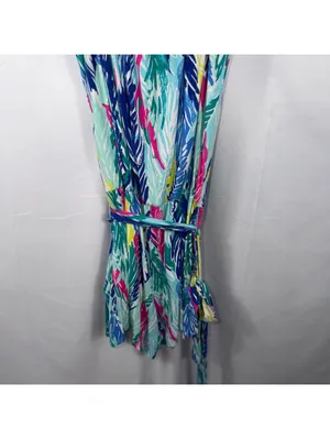 Lilly Pulitzer Multicolor Feather Print Sleeveless Romper Women’s Medium thumbnail 9