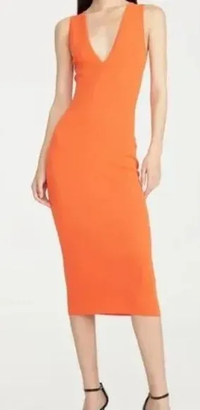 ZARA Sleeveless V-Neck Plain Midi Sweater Dress Sz S thumbnail 1