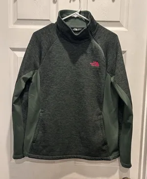The North Face Womens‎ Green Heather Full Zip Fleece Pullover Large Gorpcore thumbnail 1
