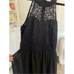 Wedtrend Black Lace Halter Maxi Dress Elegant‎ Formal Wedding Guest S thumbnail 4
