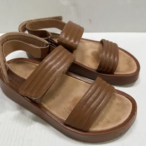 Madewell Emmalee Sandals Womens Size 9 39.5 Brown NW037 Quilted Strap Platform thumbnail 2