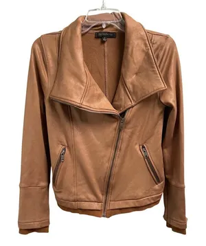 Dance & Marvel Asymmetric Zip Jacket Faux Suede Moto Edgy Streetwear Small thumbnail 1
