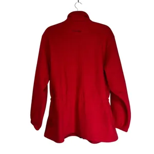 Cabelas Red 1990's Vintage Fleece Jacket Womens XL Full‎ Zip Drawstring Waist thumbnail 7
