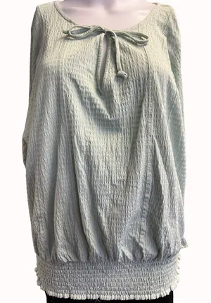 By Anthropologie Women's Mint Green Blouse Size L SKU 6308 thumbnail 1