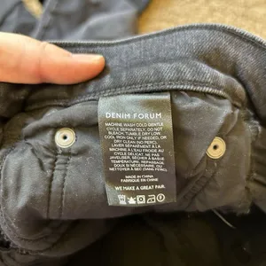 Denim Forum The Arlo High Rise Straight Leg Black Button Fly‎ Jeans Size 27 thumbnail 11