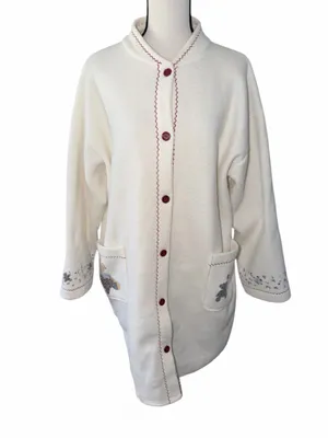 Etam Lingerie Vintage Fleece Robe Teddy Bear Sweeter Than You Long Coat Size XL thumbnail 2